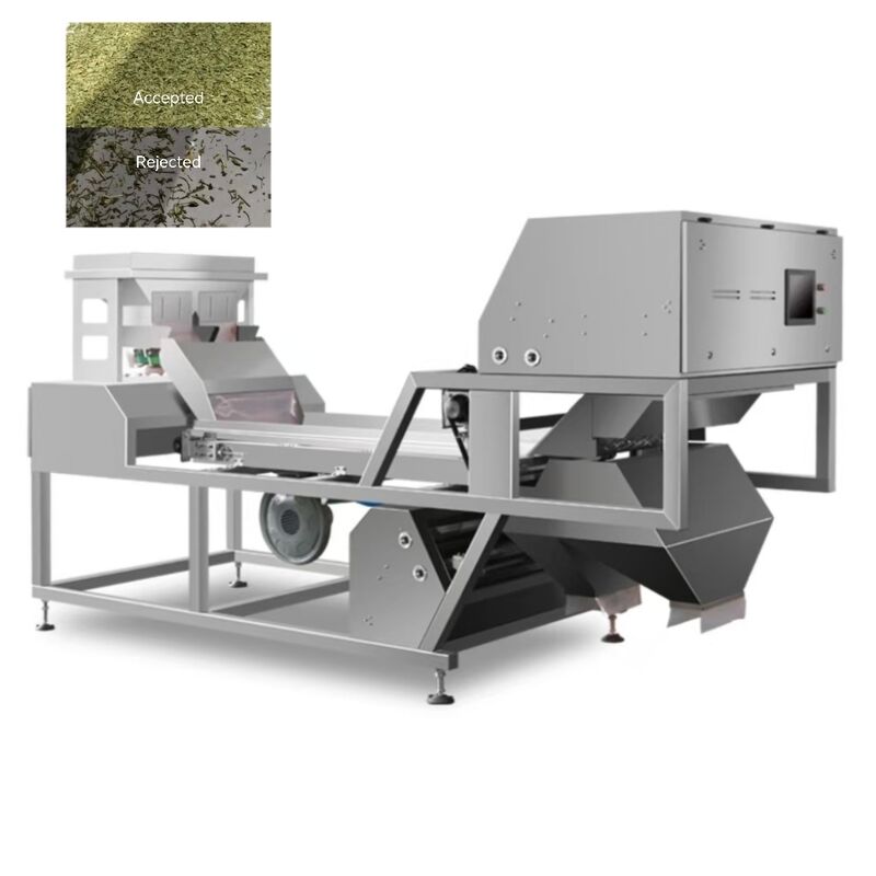 AI Belt Type Basil Color Sorter for Dried Herbs & Spices.